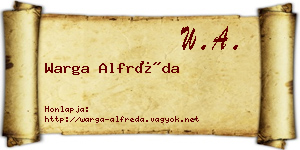 Warga Alfréda névjegykártya